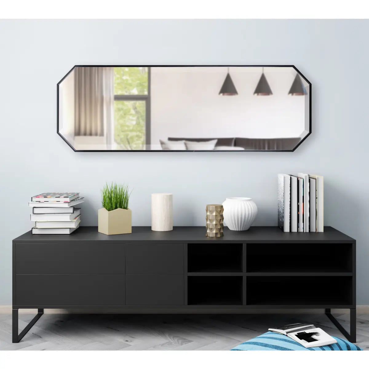 Rhodes Octagon Long Wall Mirror - kateandlaurel