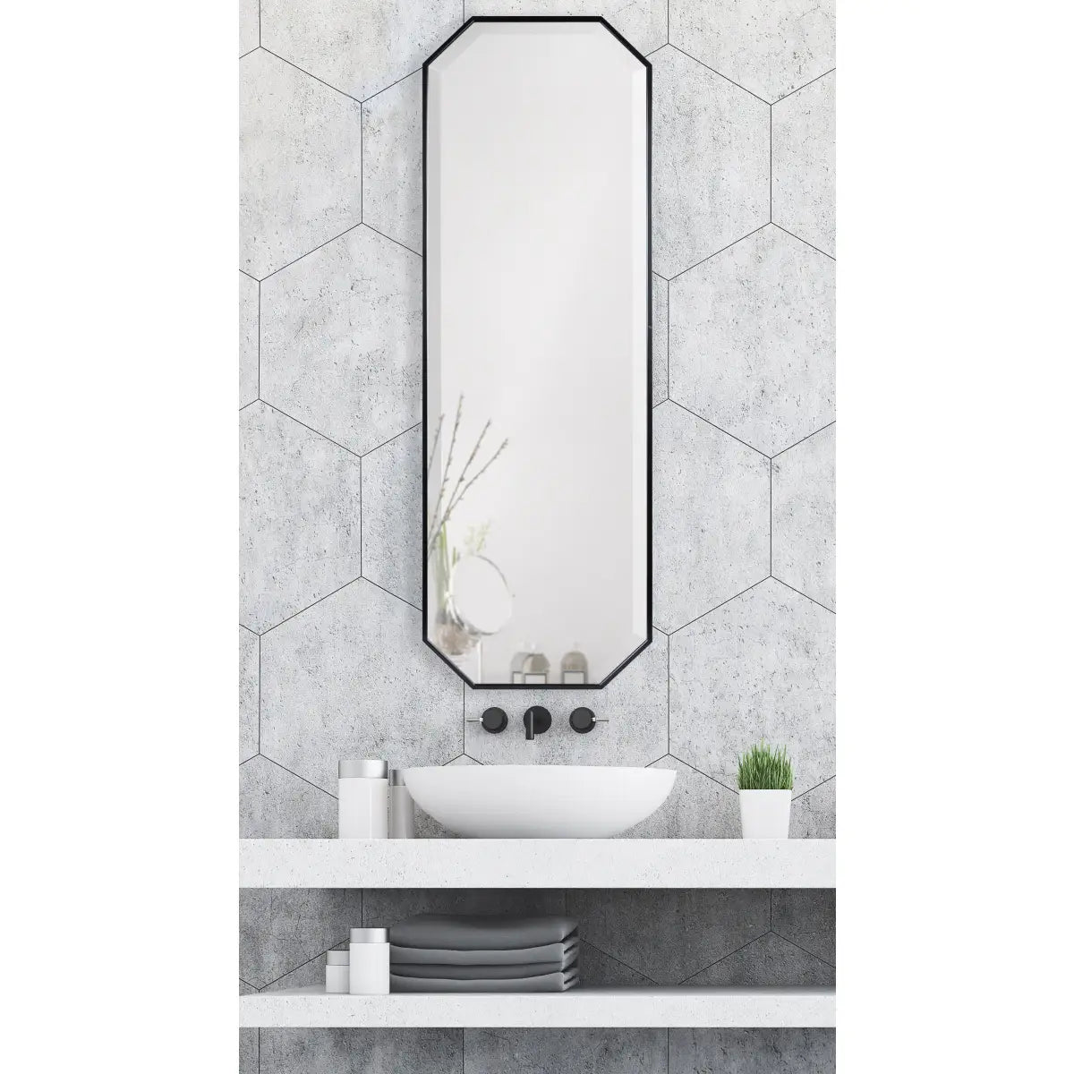 Rhodes Octagon Long Wall Mirror - kateandlaurel