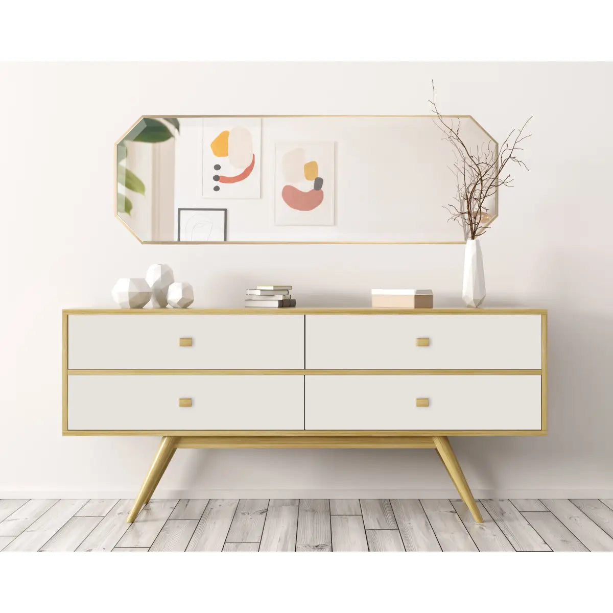 Rhodes Octagon Long Wall Mirror - kateandlaurel