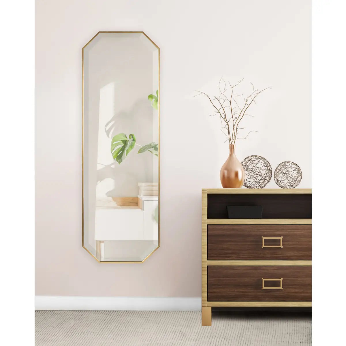Rhodes Octagon Long Wall Mirror - kateandlaurel
