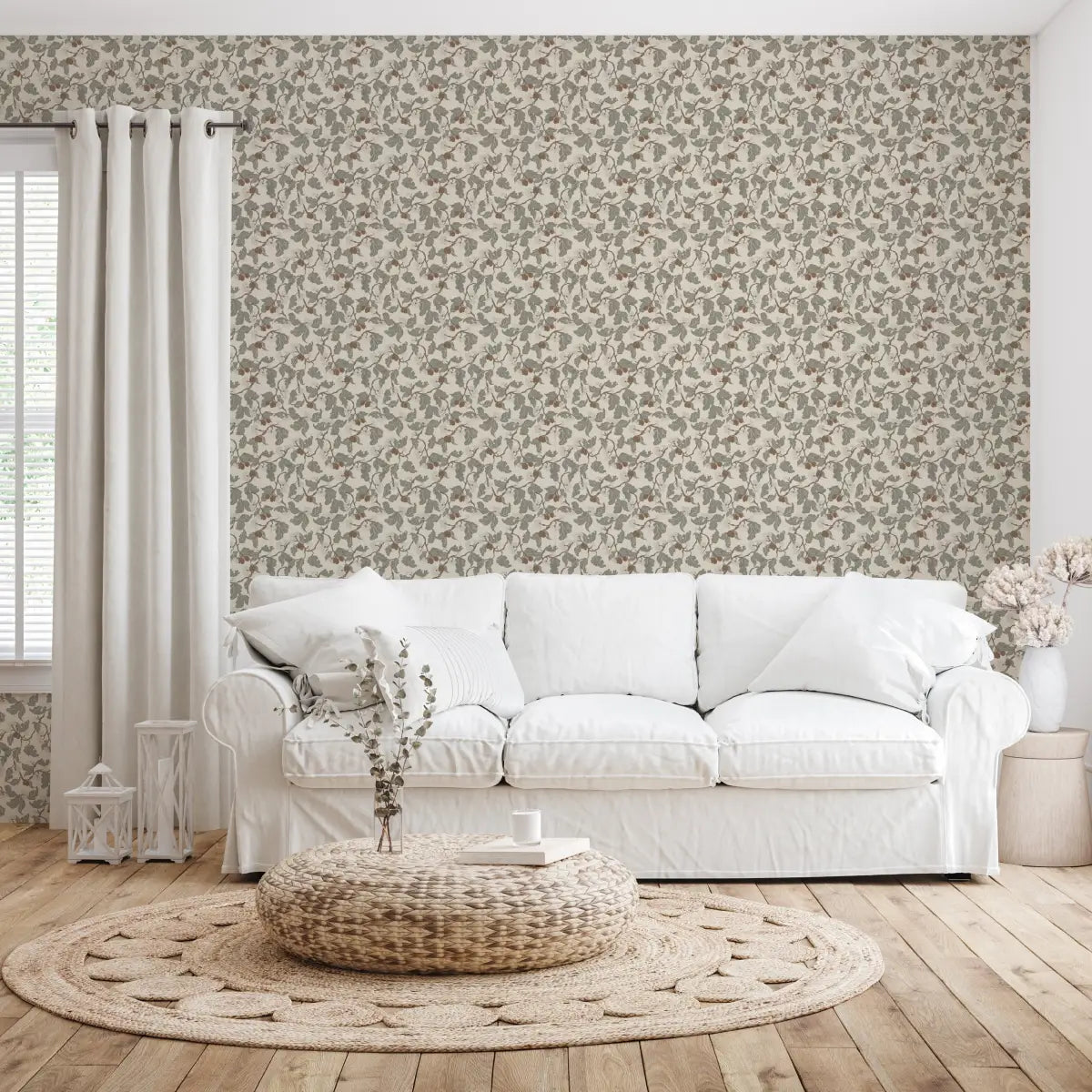 Rhodes Wallpaper - Natural Vines - by The Fibery - Loomwell Home Goods