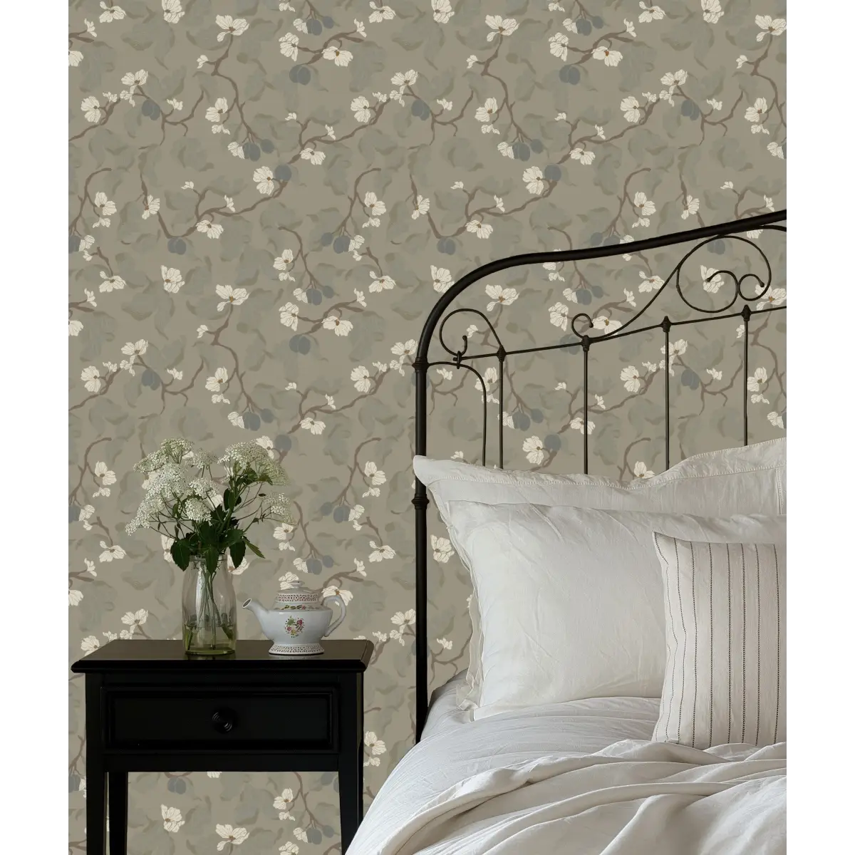 Rhodes Wallpaper - Natural Vines - by The Fibery - Loomwell Home Goods
