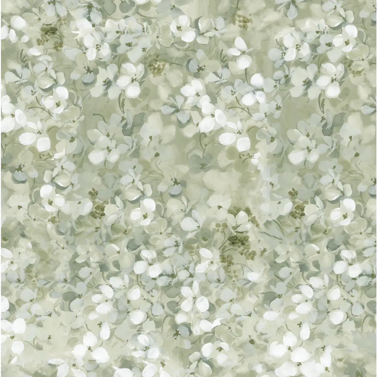 Ridge Wallpaper - Watercolor Blooms - by Taddy Mikelaites - Sample 1 foot by 1 foot / Sage - Loomwell Home Goods