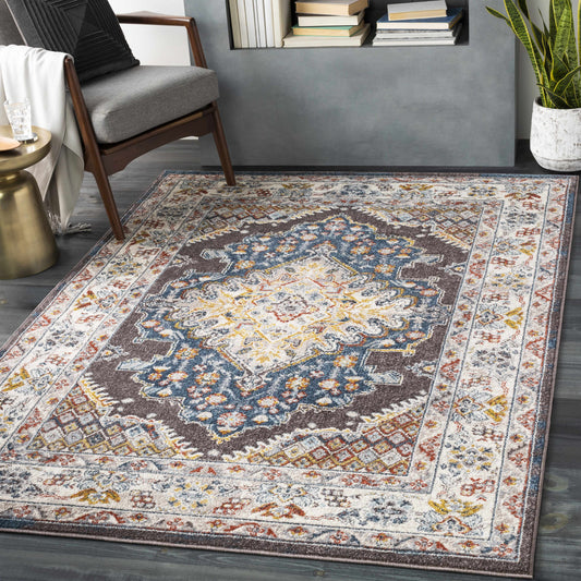 Haymond Brown Medallion Area Rug - Boutique Rugs