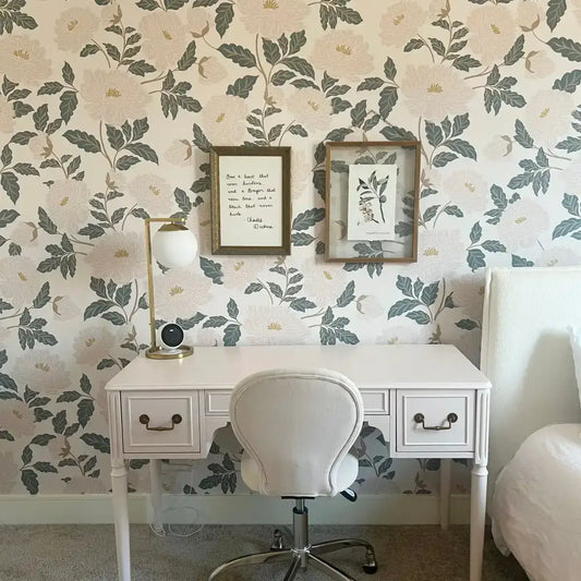 Riley Wallpaper - Elegant Flowers - by Gabriela Dachin - Loomwell Home Goods