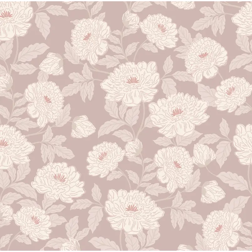 Riley Wallpaper - Elegant Flowers - by Gabriela Dachin - Sample 1 foot by 1 foot / Blush - Loomwell Home Goods