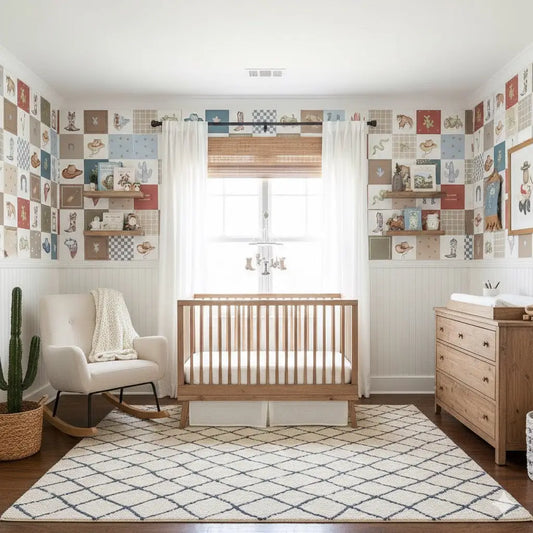 Rip Wallpaper - Cowboy Checkerboard for Kids - by Lumelo And Ginger - Loomwell Home Goods