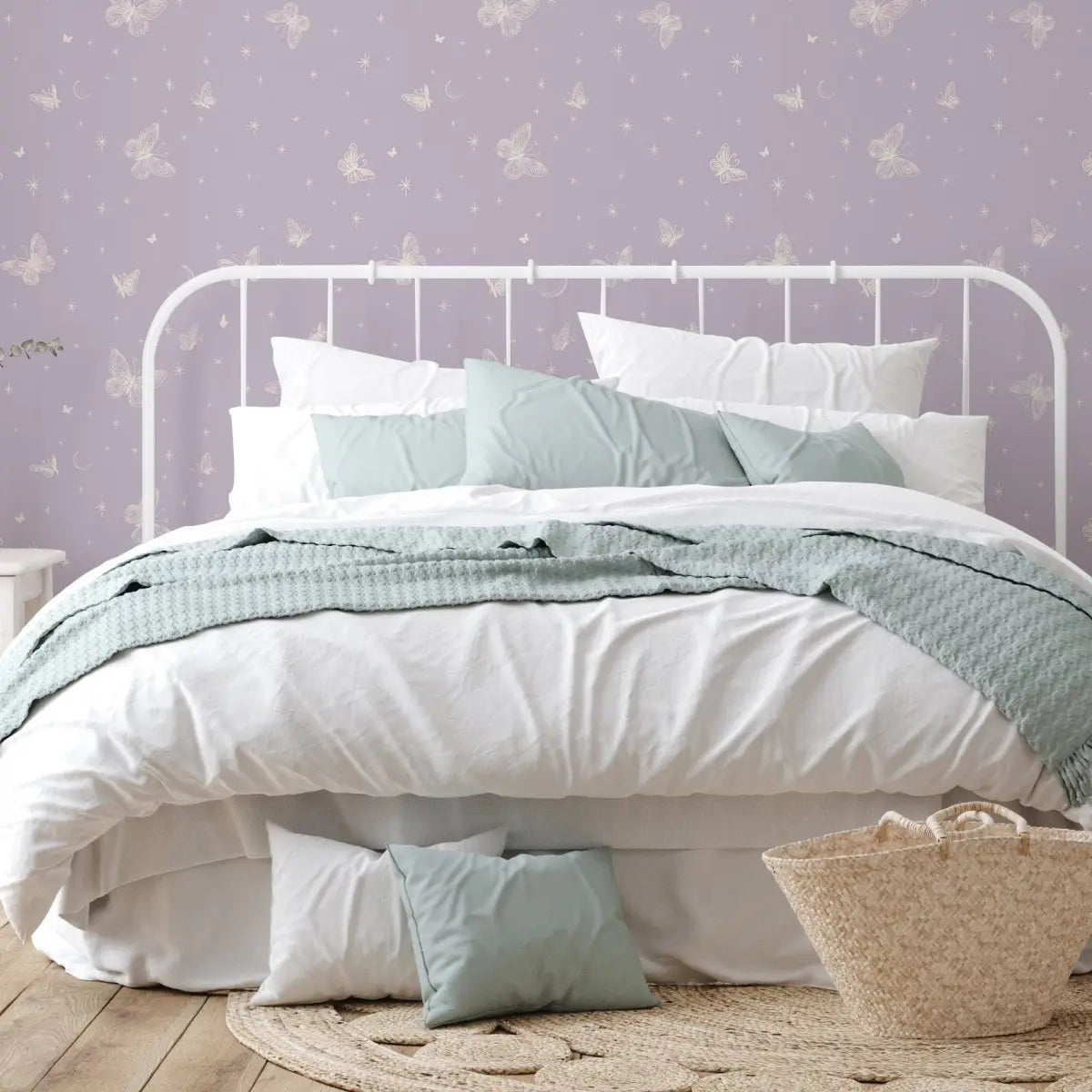Roamy Wallpaper - Butterfly Line Drawing - by The Feral Flower - Loomwell Home Goods