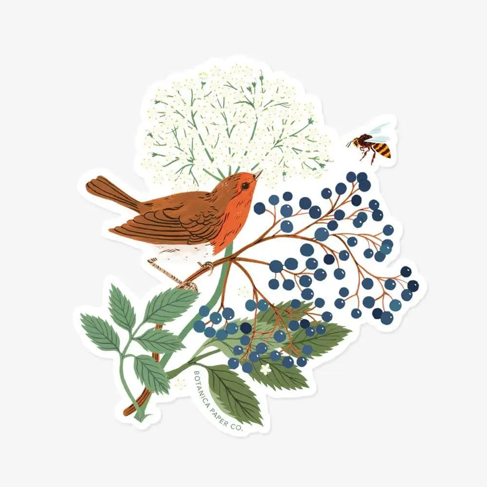 ROBIN Clear Vinyl Sticker - Botanica Paper Co.