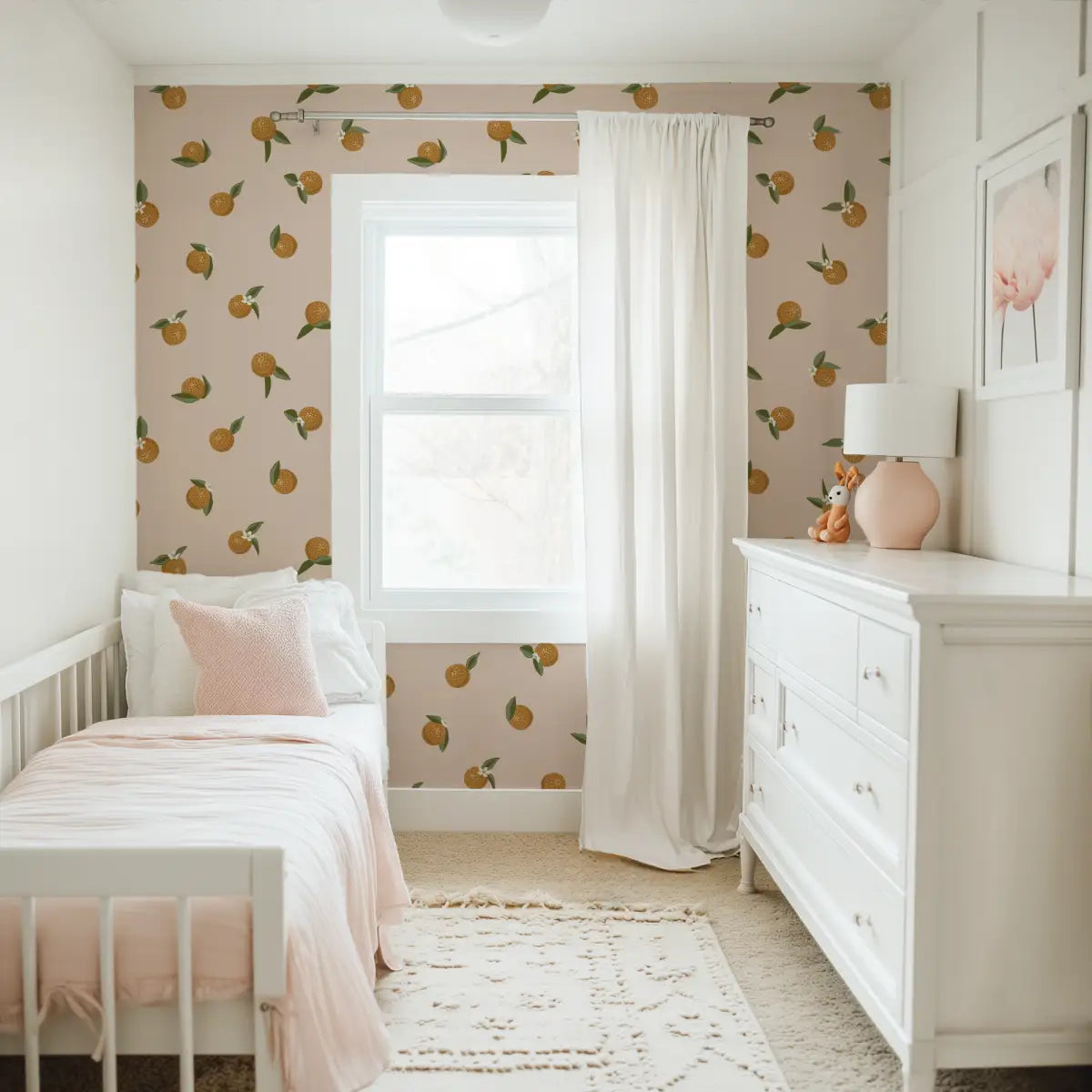 Roe Wallpaper - Bold Oranges - Citrus Dots - by Mackenzie Nelson - Loomwell Home Goods