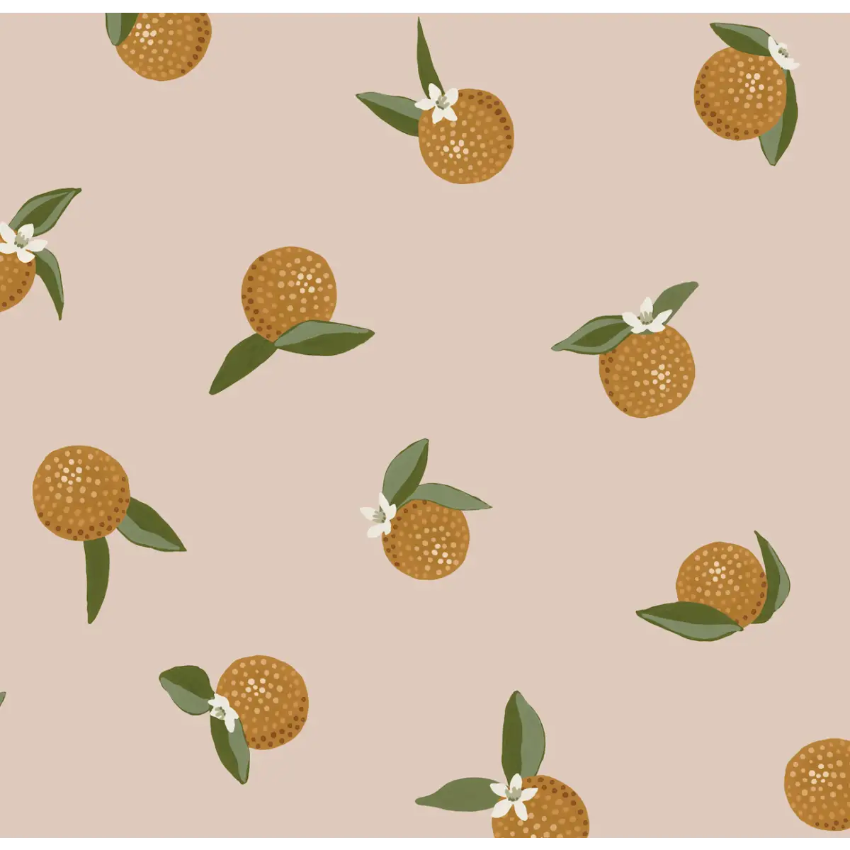 Roe Wallpaper - Bold Oranges - Citrus Dots - by Mackenzie Nelson - Sample 1 foot by 1 foot / Beige - Loomwell Home Goods