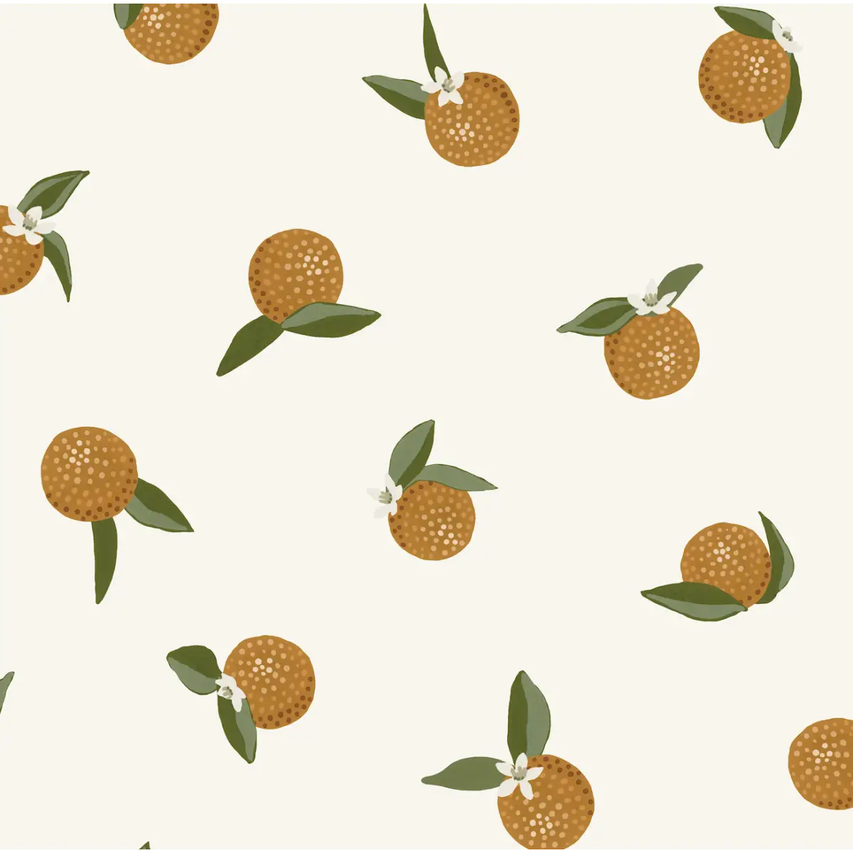 Roe Wallpaper - Bold Oranges - Citrus Dots - by Mackenzie Nelson - Sample 1 foot by 1 foot / Cream - Loomwell Home Goods