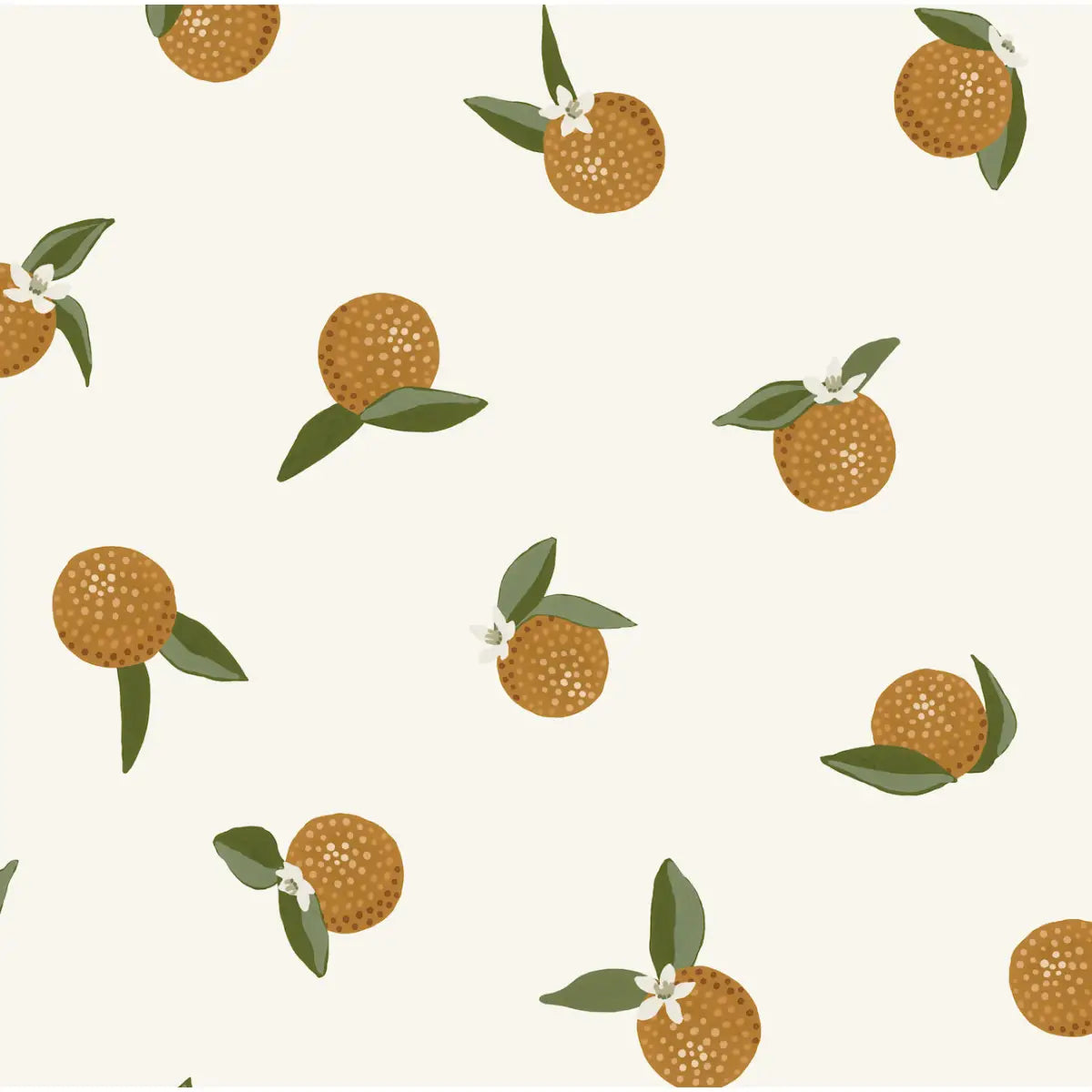 Roe Wallpaper - Bold Oranges - Citrus Dots - by Mackenzie Nelson - Sample 1 foot by 1 foot / Cream - Loomwell Home Goods