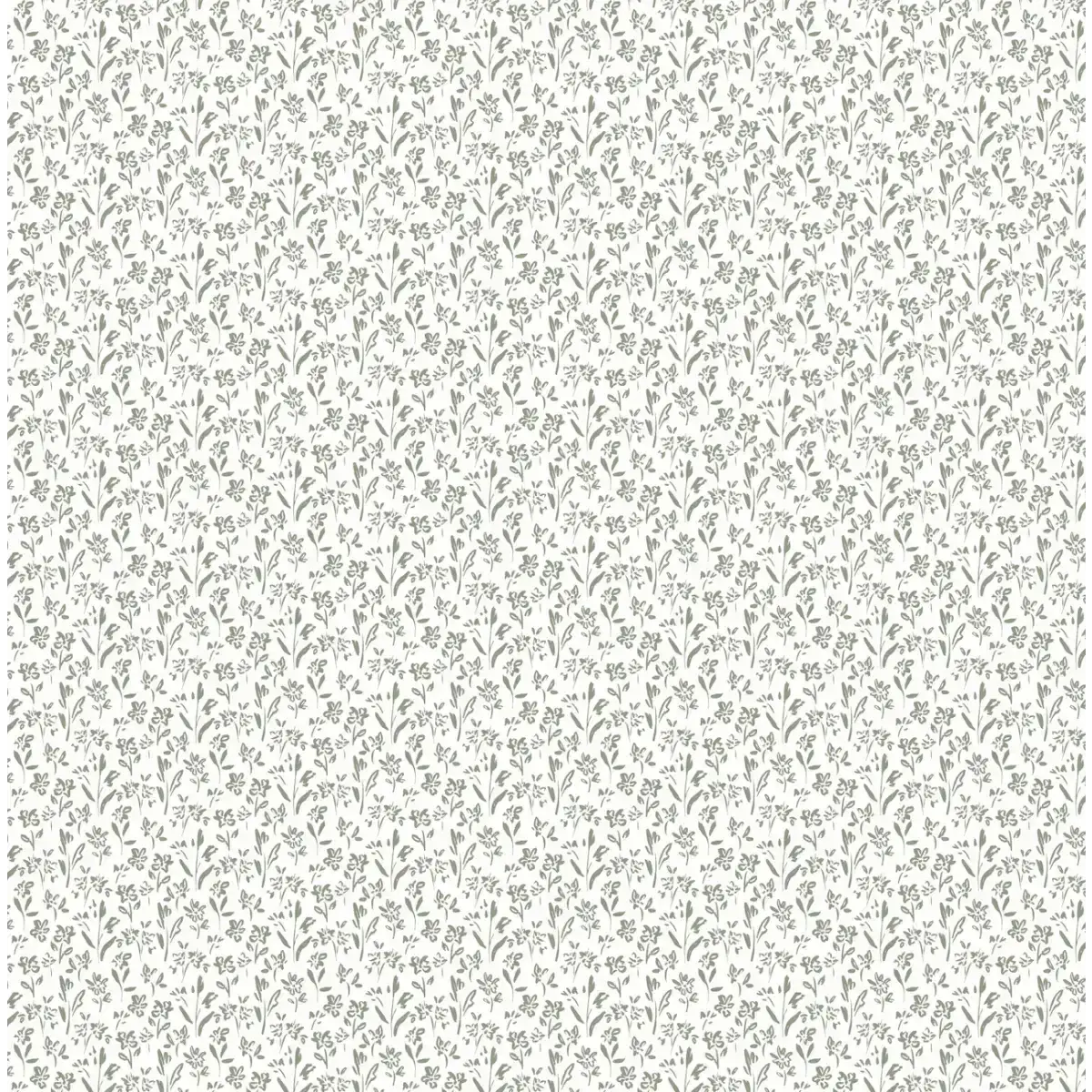 Romie Wallpaper - Mini Flowers - by Ashleigh Fish - Sample 1 foot by 1 foot / Sage - Loomwell Home Goods