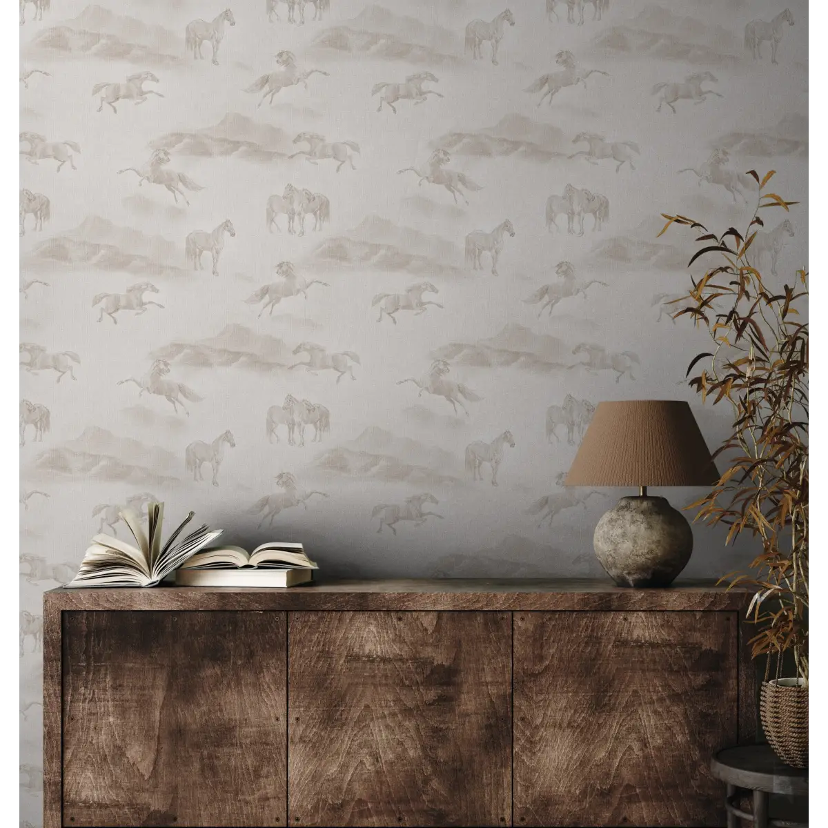 Rook Wallpaper - Gentle Watercolor Horses - by Aynsley Ovard x Bloomery Decor - Loomwell Home Goods