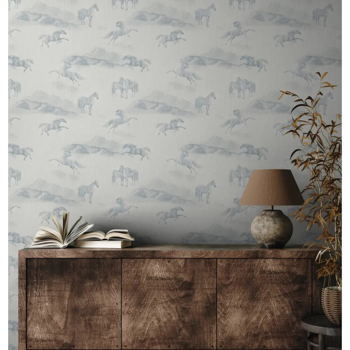 Rook Wallpaper - Gentle Watercolor Horses - by Aynsley Ovard x Bloomery Decor - Loomwell Home Goods