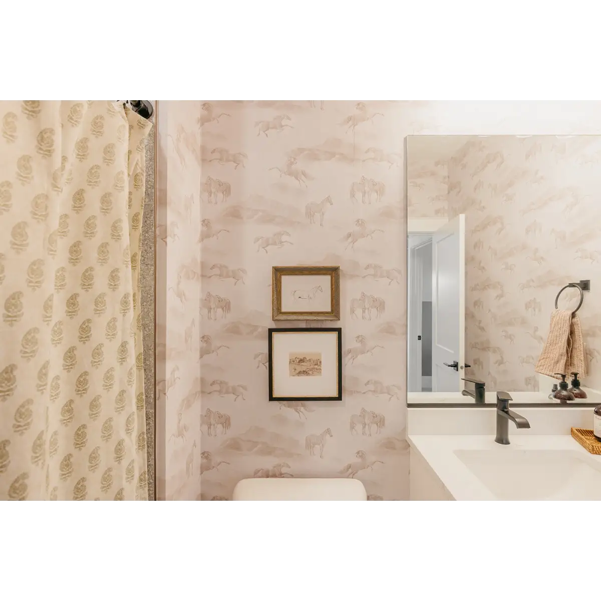 Rook Wallpaper - Gentle Watercolor Horses - by Aynsley Ovard x Bloomery Decor - Loomwell Home Goods