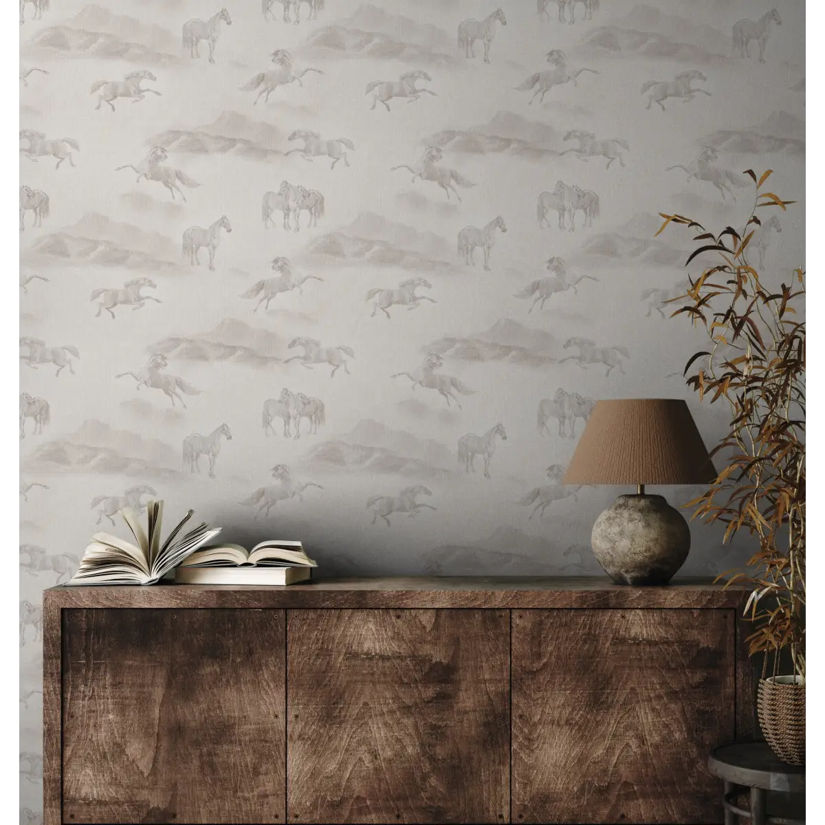 Rook Wallpaper - Gentle Watercolor Horses - by Aynsley Ovard x Bloomery Decor - Loomwell Home Goods