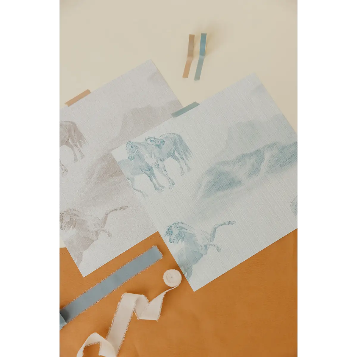 Rook Wallpaper - Gentle Watercolor Horses - by Aynsley Ovard x Bloomery Decor - Loomwell Home Goods