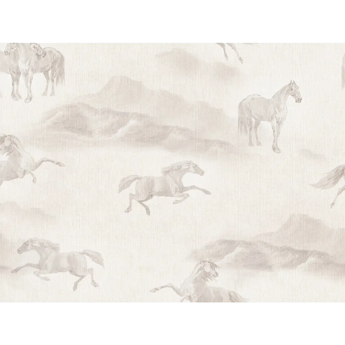 Rook Wallpaper - Gentle Watercolor Horses - by Aynsley Ovard x Bloomery Decor - Sample 1 foot by 1 foot / Griege