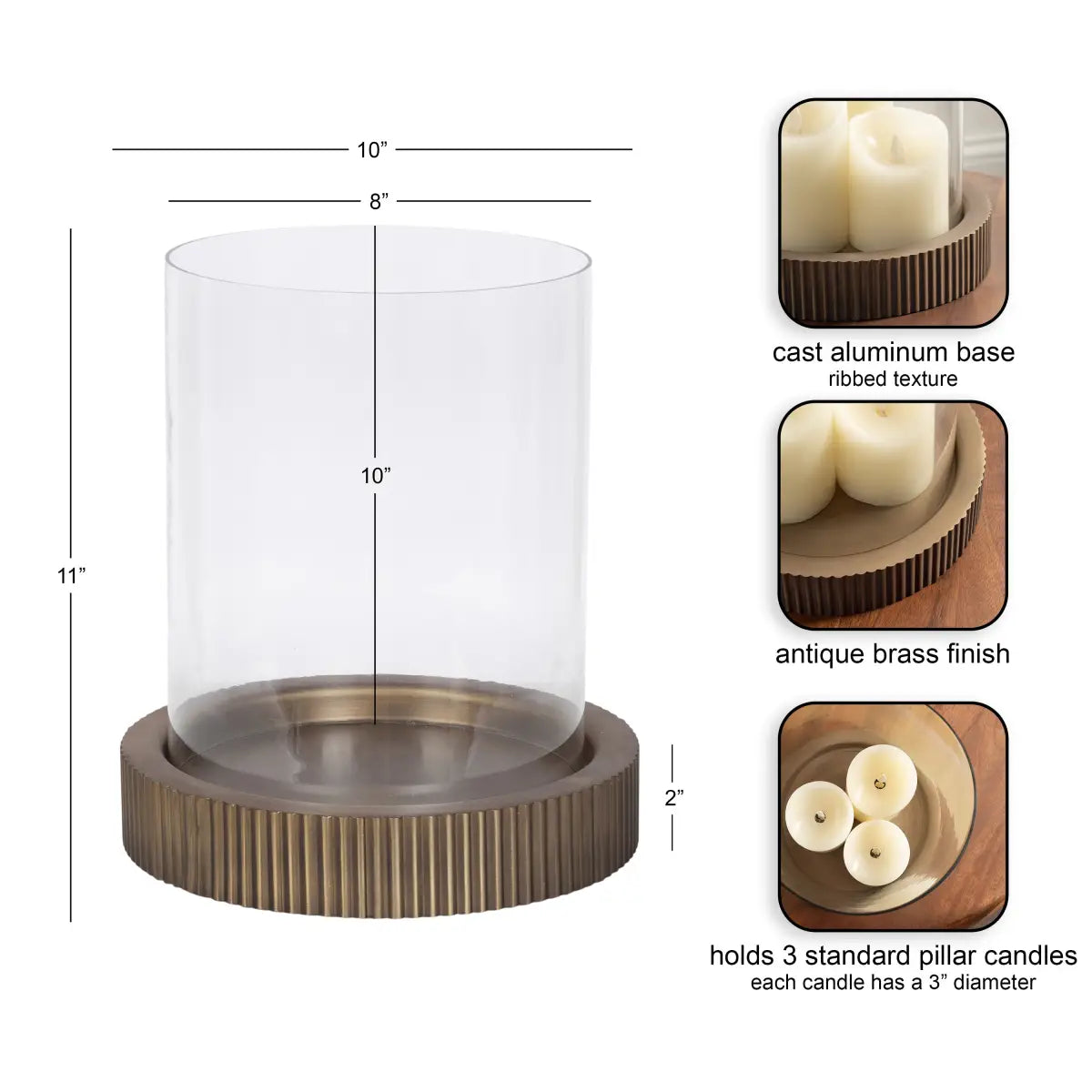 Rooks Metal Pillar Candle Holder - kateandlaurel