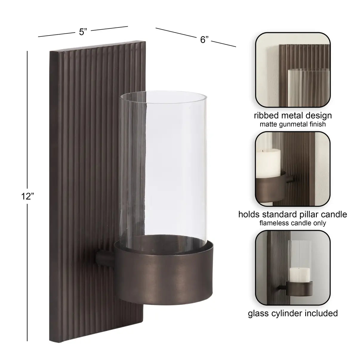 Rooks Rectangle Metal Wall Sconce - kateandlaurel