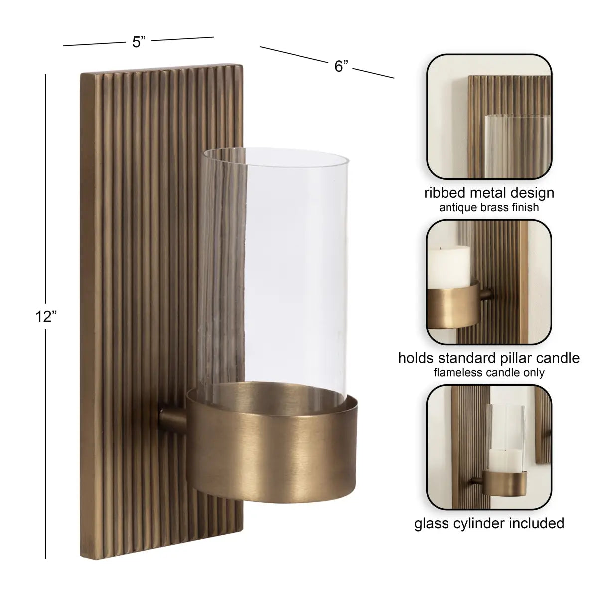 Rooks Rectangle Metal Wall Sconce - kateandlaurel