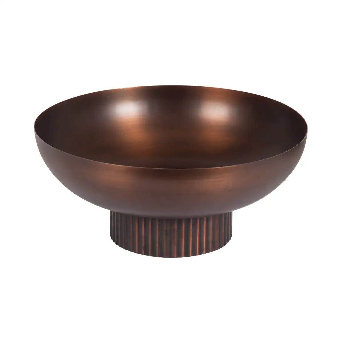 Rooks Ribbed Modern Metal Bowl - Bronze / 12x12x5 - kateandlaurel