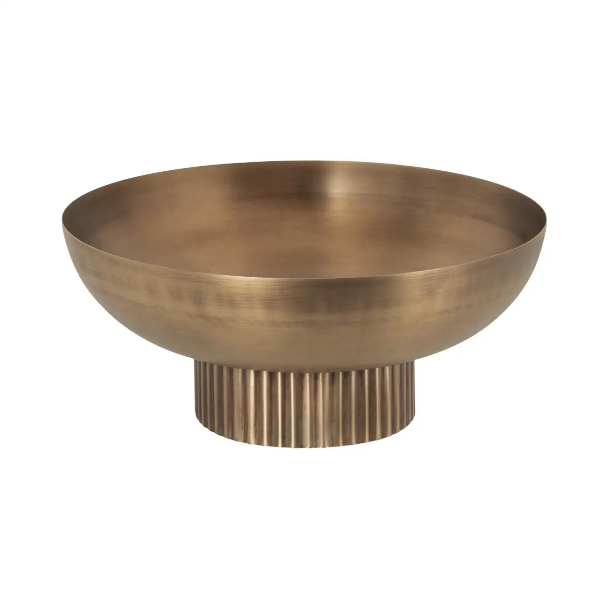 Rooks Ribbed Modern Metal Bowl - Gold / 12x12x5 - kateandlaurel