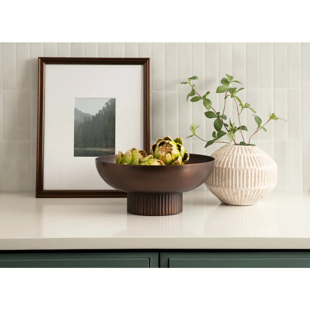 Rooks Ribbed Modern Metal Bowl - kateandlaurel