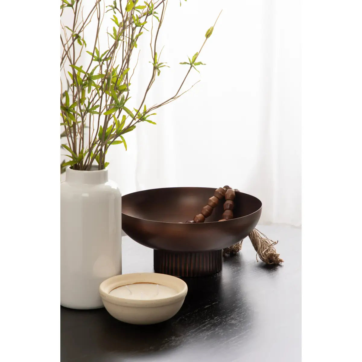 Rooks Ribbed Modern Metal Bowl - kateandlaurel
