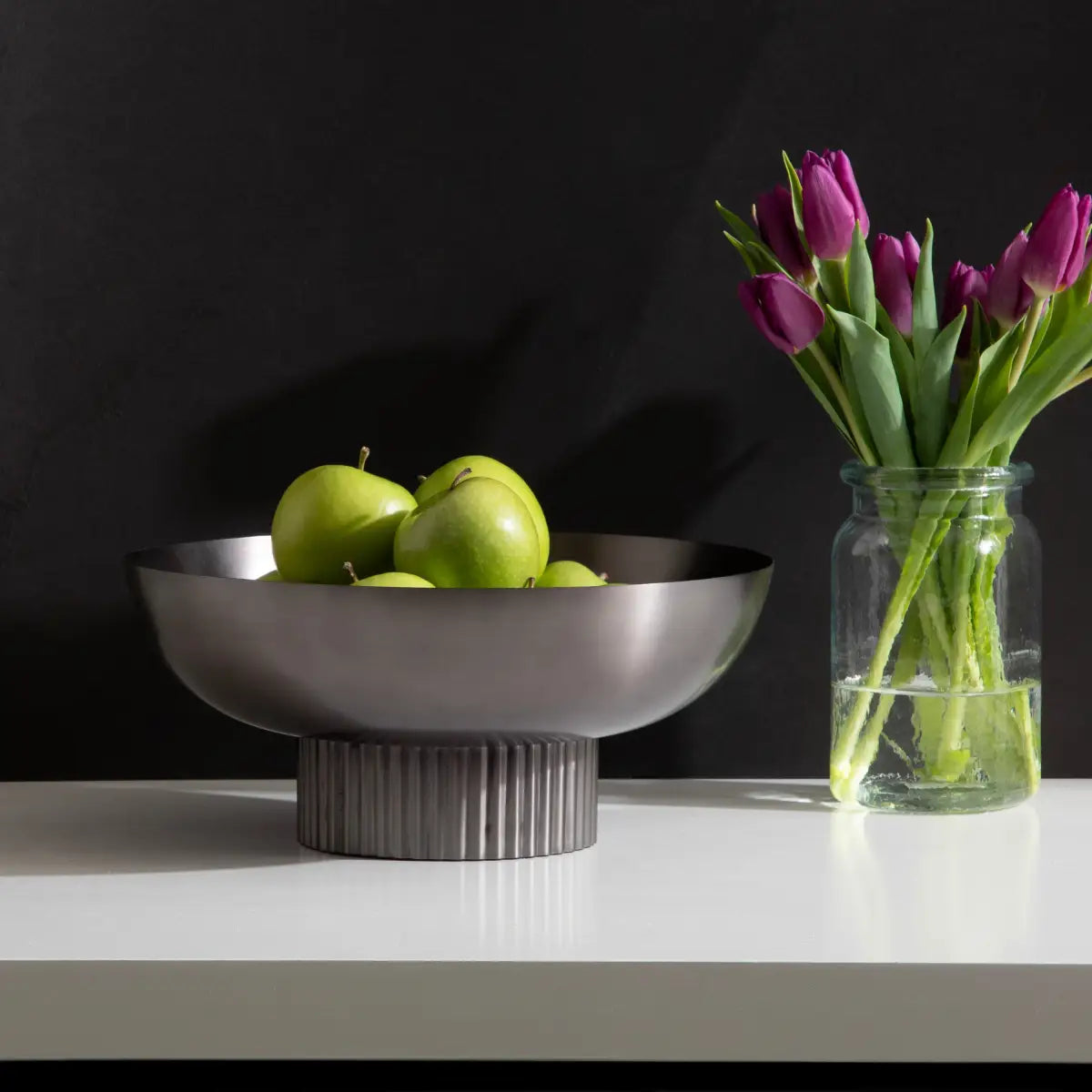 Rooks Ribbed Modern Metal Bowl - kateandlaurel