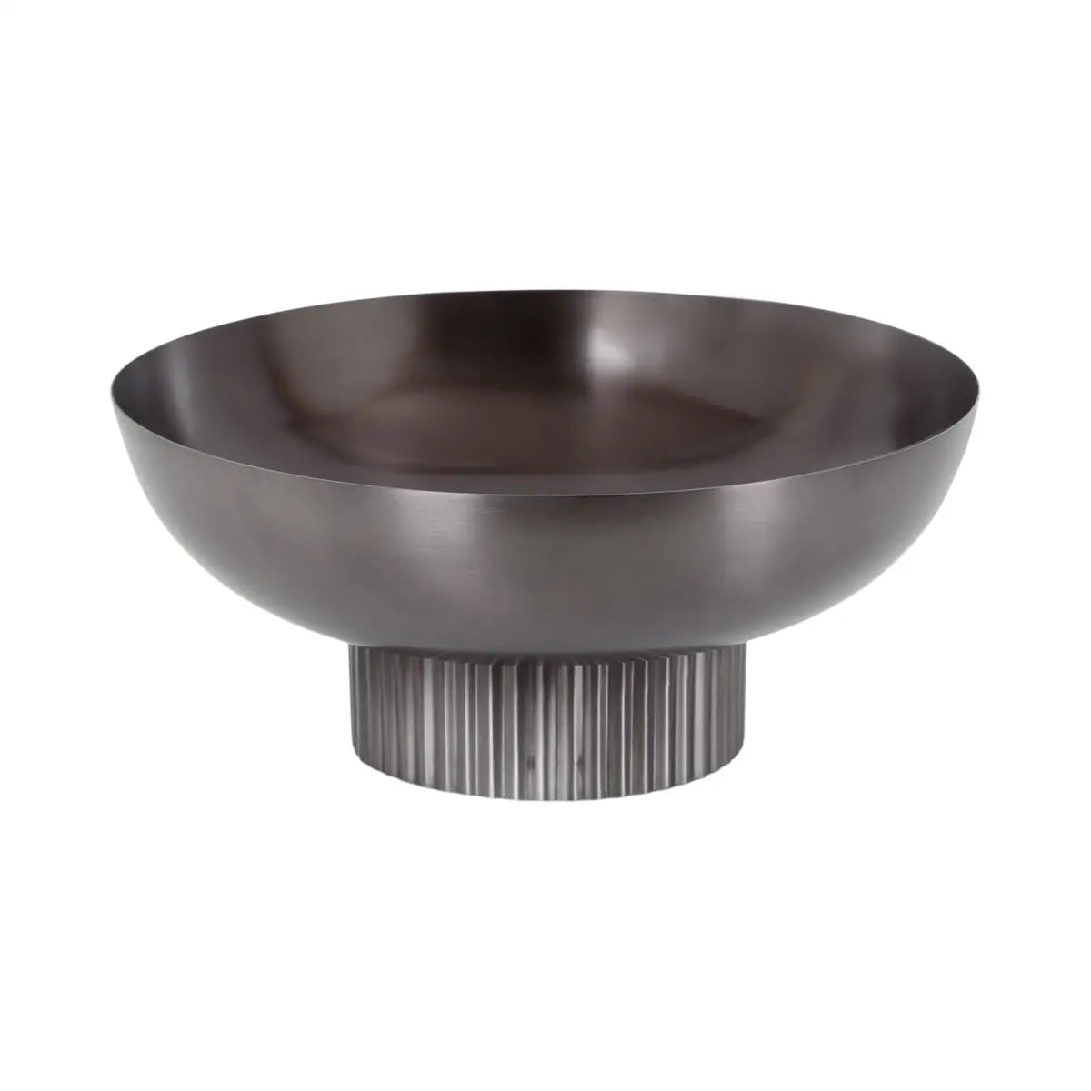 Rooks Ribbed Modern Metal Bowl - kateandlaurel