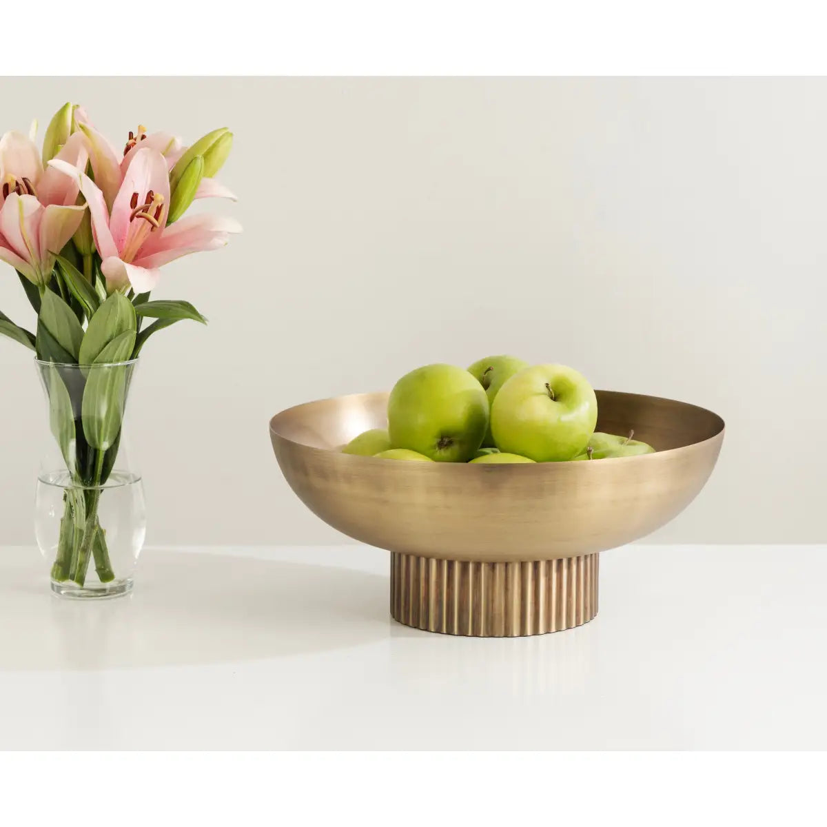 Rooks Ribbed Modern Metal Bowl - kateandlaurel