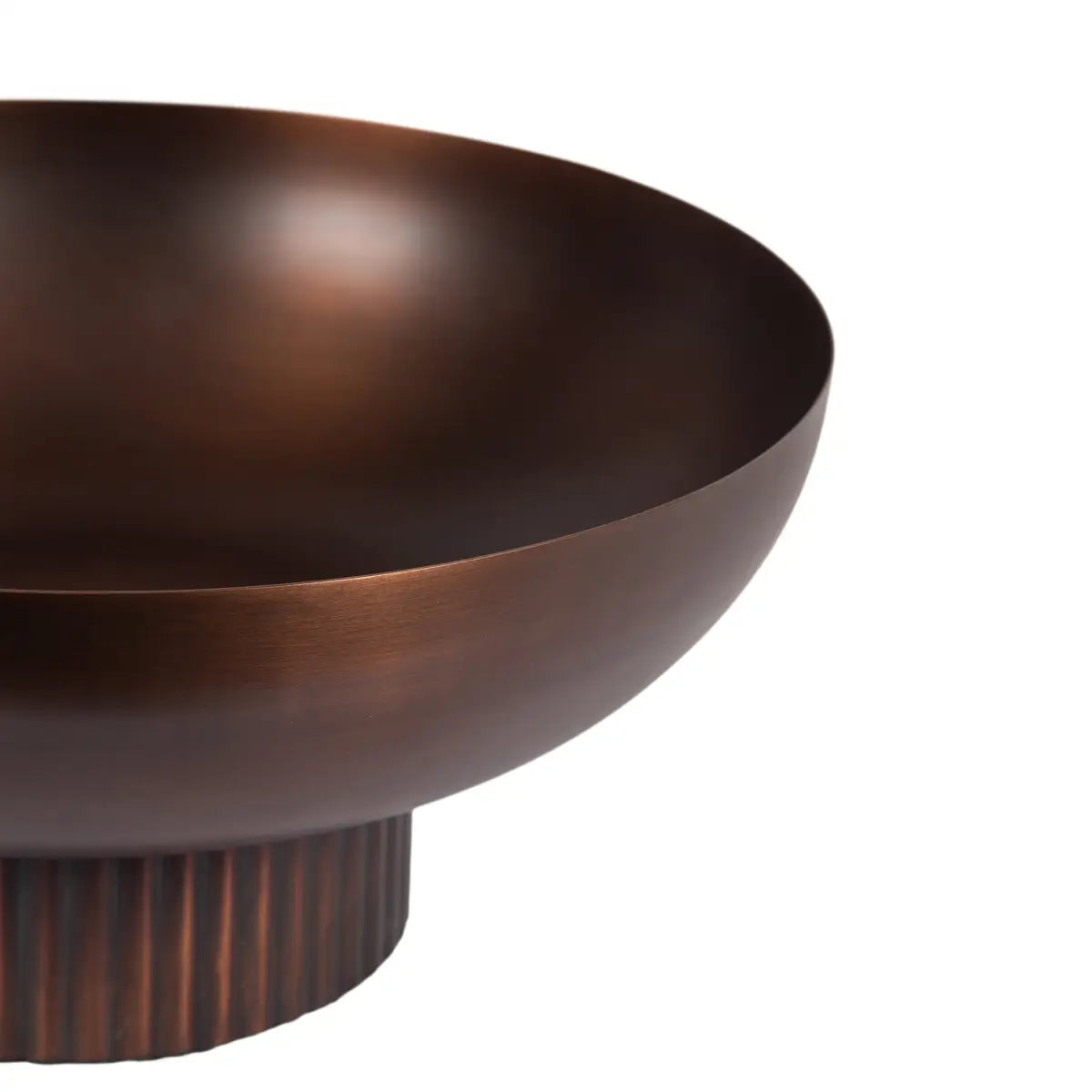 Rooks Ribbed Modern Metal Bowl - kateandlaurel