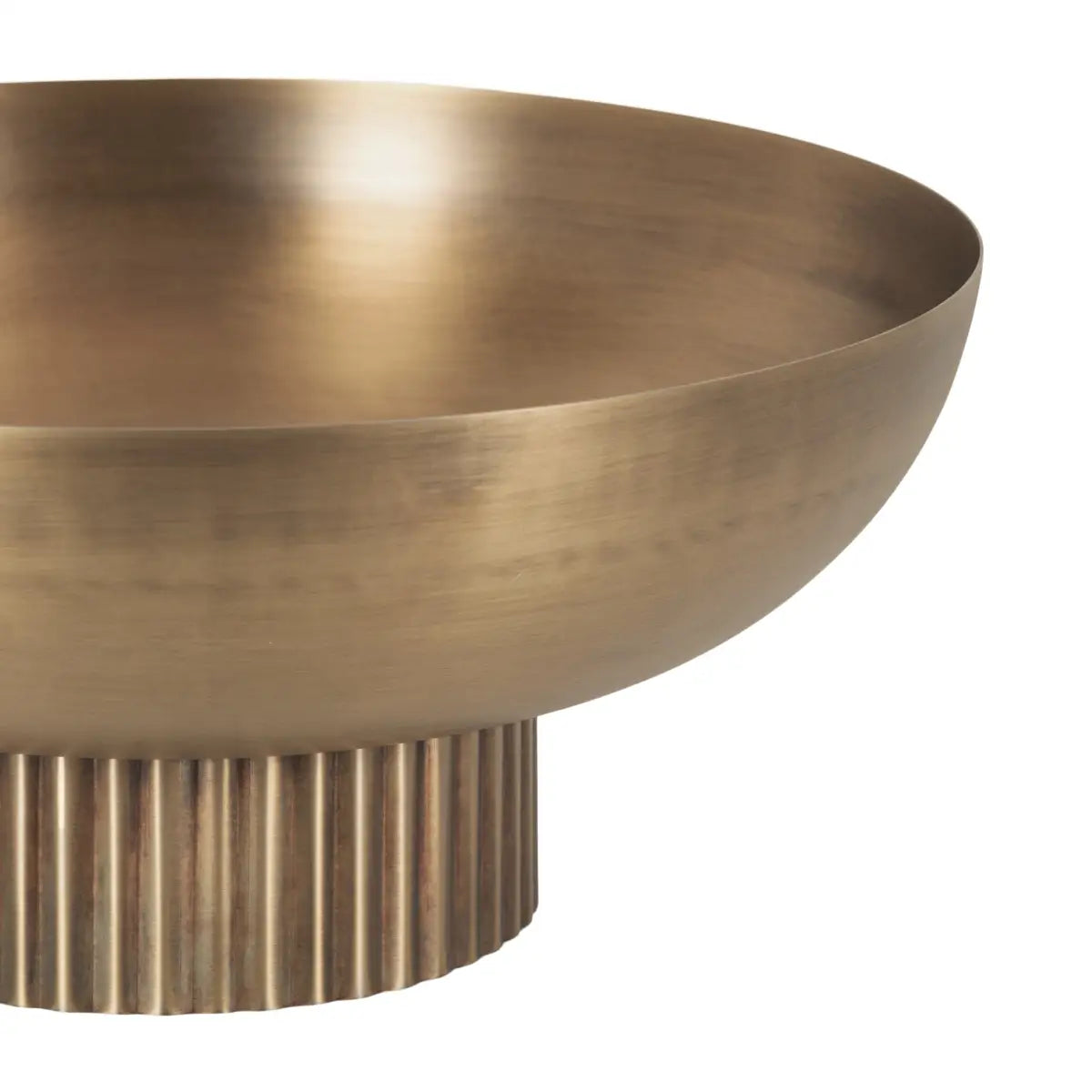 Rooks Ribbed Modern Metal Bowl - kateandlaurel
