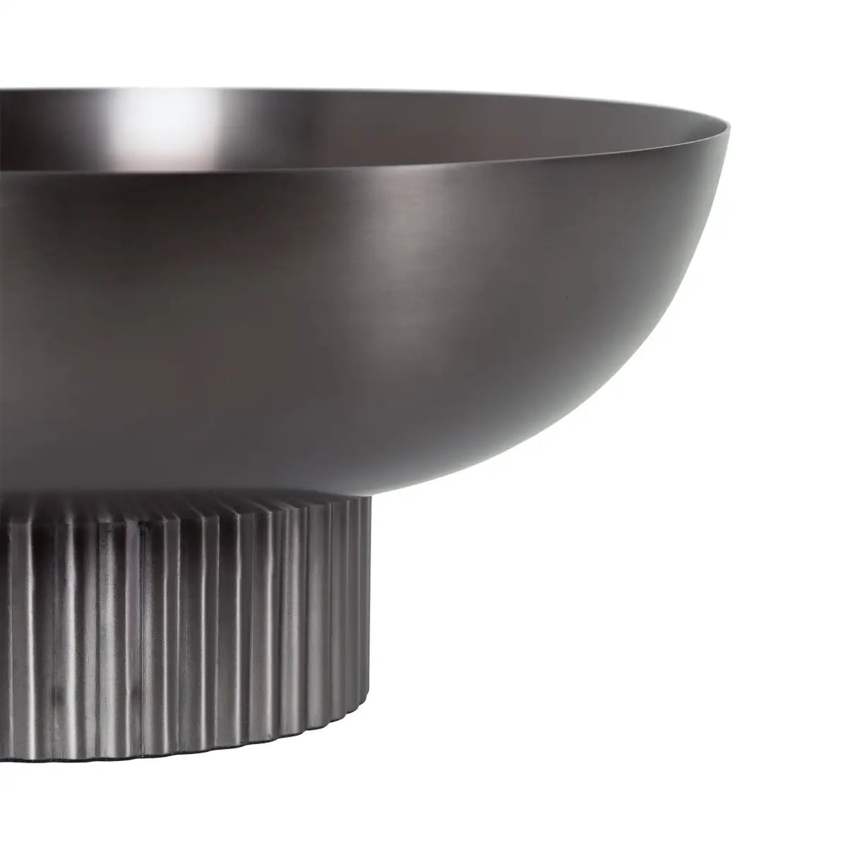 Rooks Ribbed Modern Metal Bowl - kateandlaurel