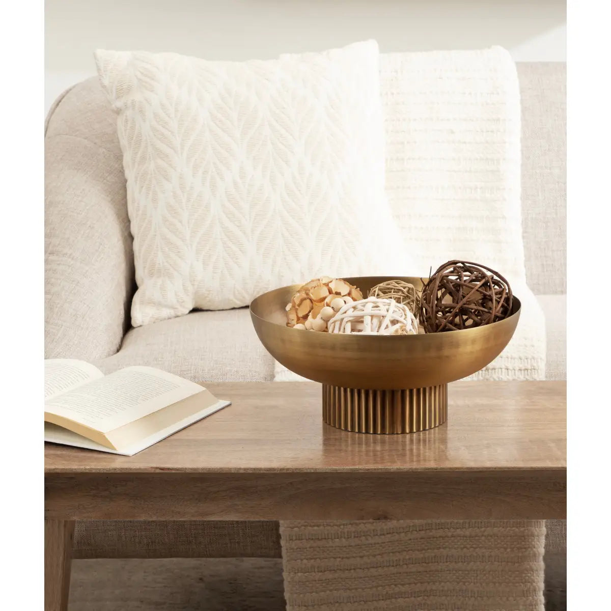 Rooks Ribbed Modern Metal Bowl - kateandlaurel