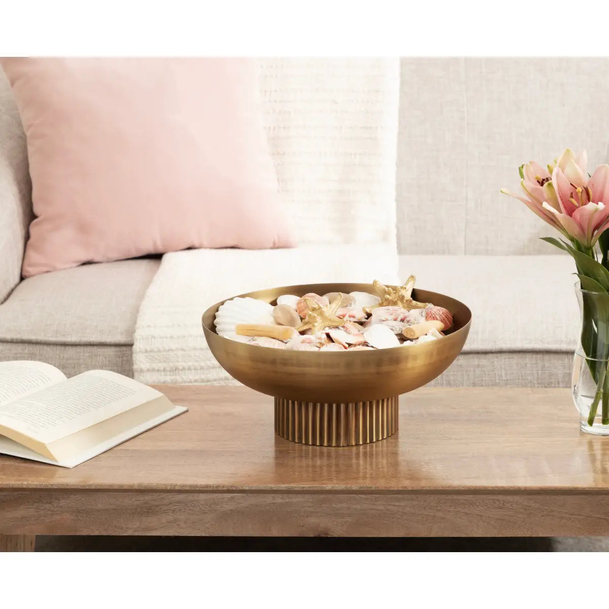 Rooks Ribbed Modern Metal Bowl - kateandlaurel