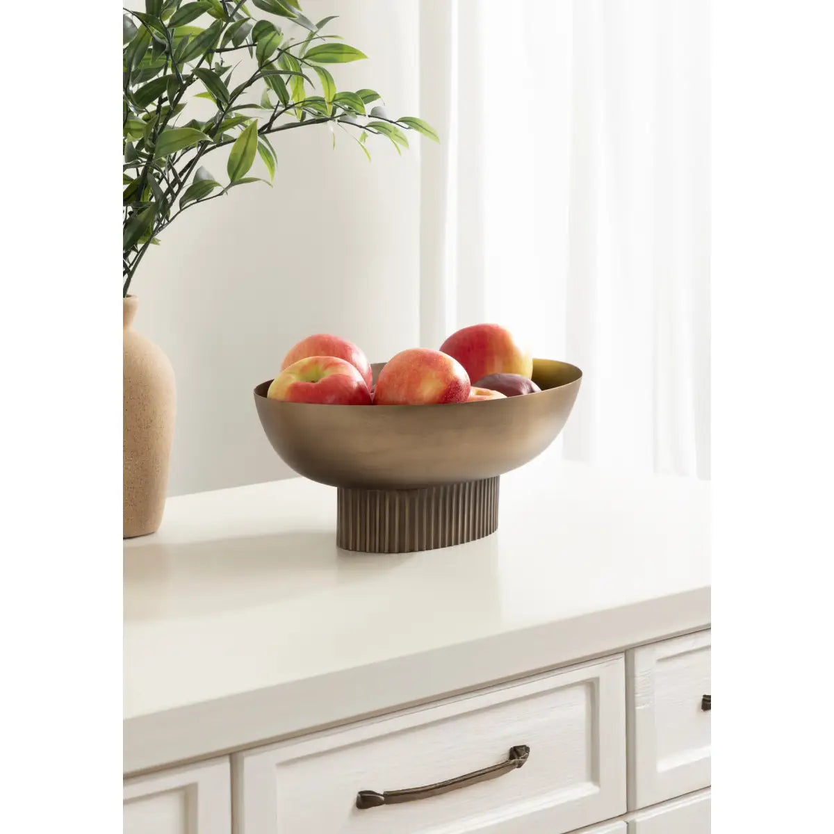 Rooks Ribbed Modern Metal Bowl - kateandlaurel