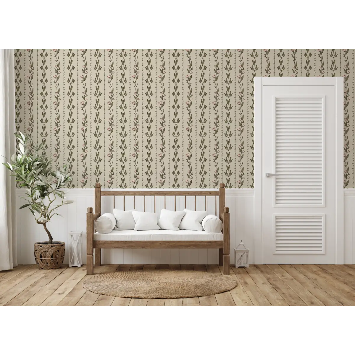 Rooney Wallpaper - Hearts and Branches - by Ana Goldar Design - Loomwell Home Goods