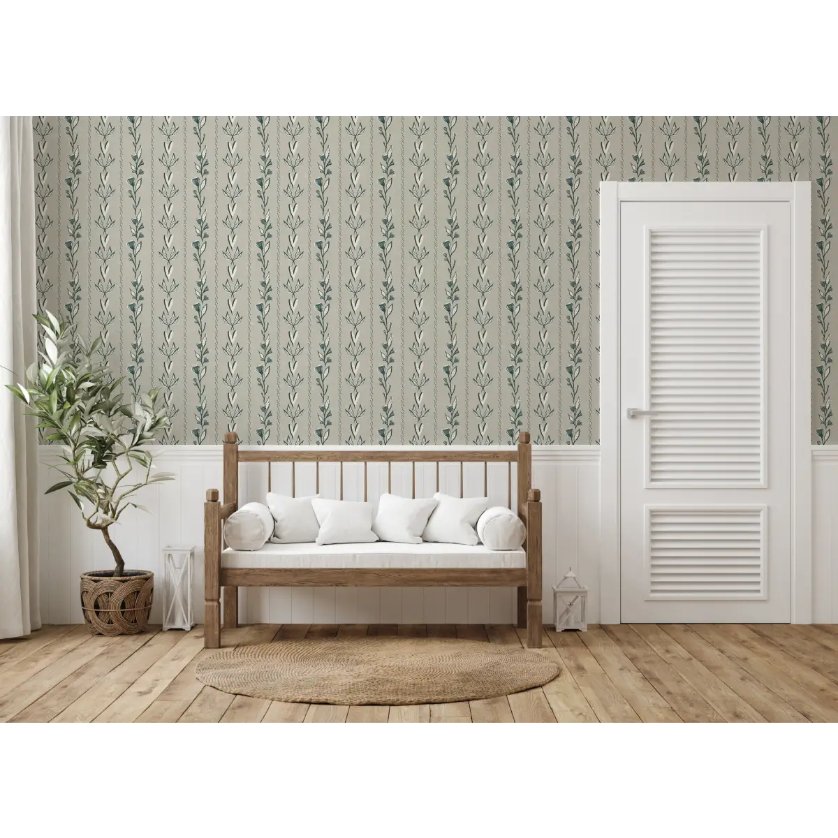 Rooney Wallpaper - Hearts and Branches - by Ana Goldar Design - Loomwell Home Goods