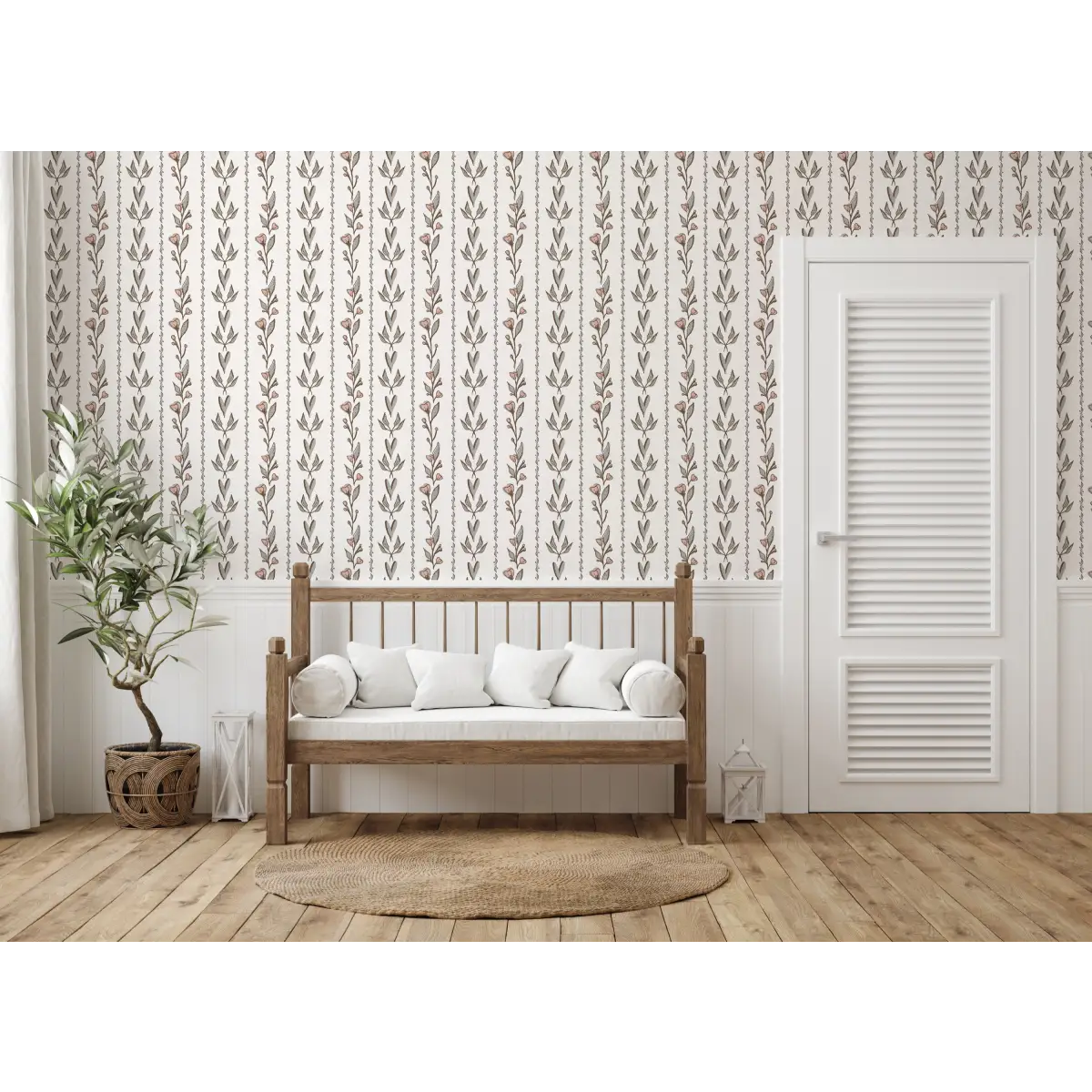 Rooney Wallpaper - Hearts and Branches - by Ana Goldar Design - Loomwell Home Goods