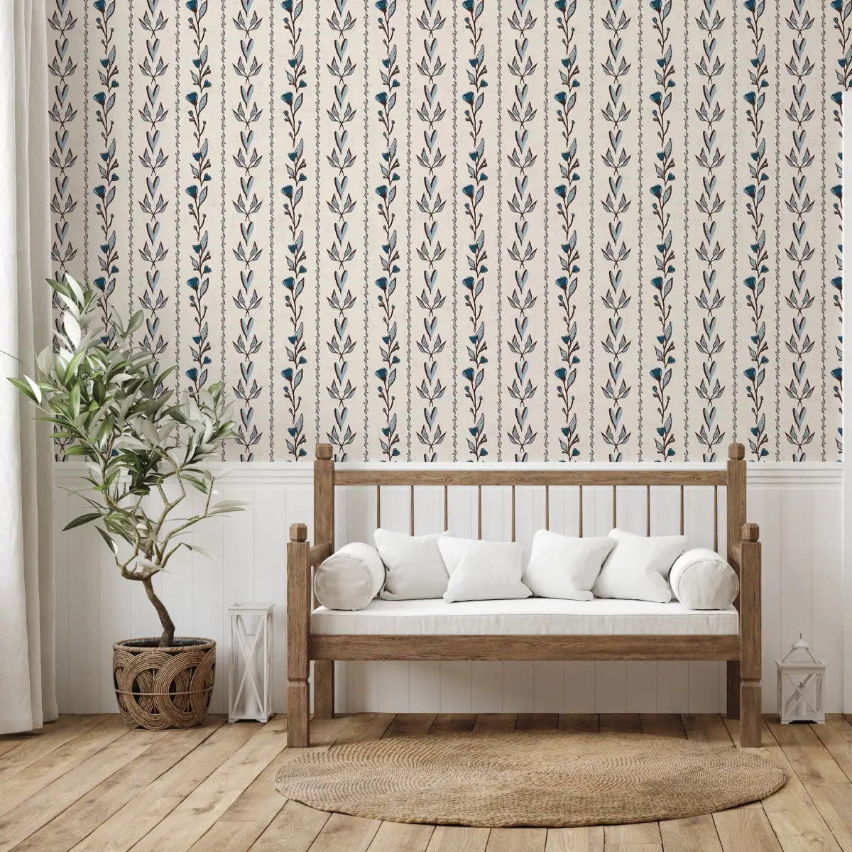 Rooney Wallpaper - Hearts and Branches - by Ana Goldar Design - Loomwell Home Goods