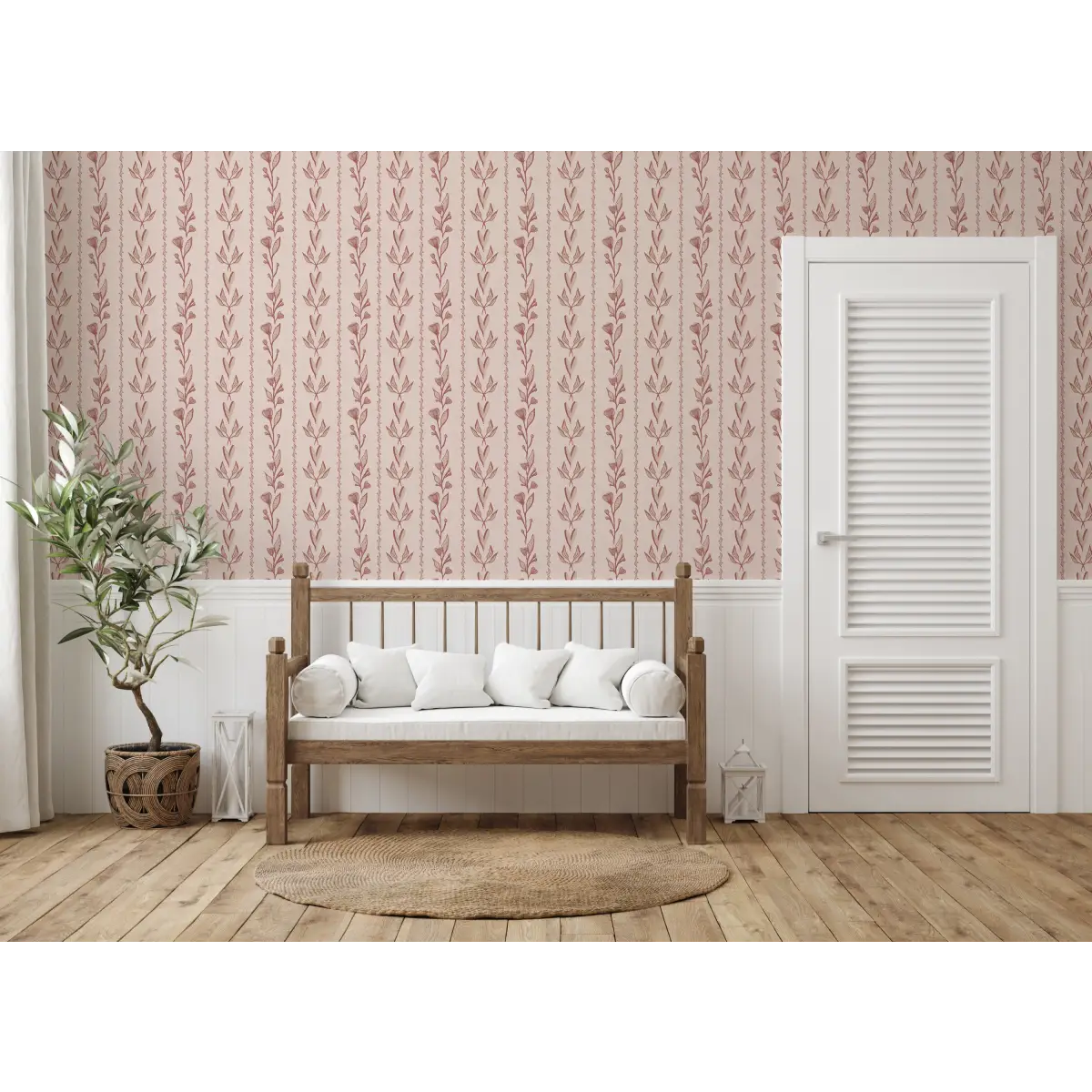 Rooney Wallpaper - Hearts and Branches - by Ana Goldar Design - Loomwell Home Goods