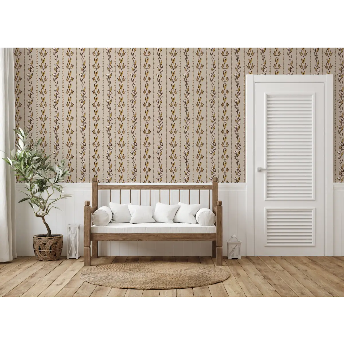 Rooney Wallpaper - Hearts and Branches - by Ana Goldar Design - Loomwell Home Goods