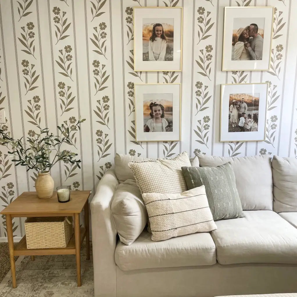Rory Wallpaper - Floral Stripe - by Gooseberry Moon - Loomwell Home Goods
