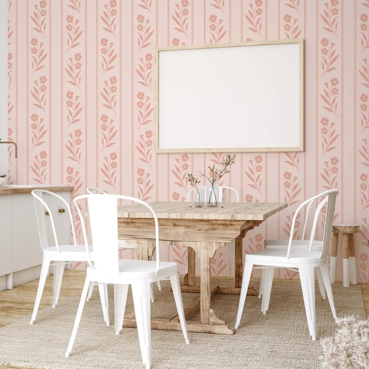 Rory Wallpaper - Floral Stripe - by Gooseberry Moon - Loomwell Home Goods