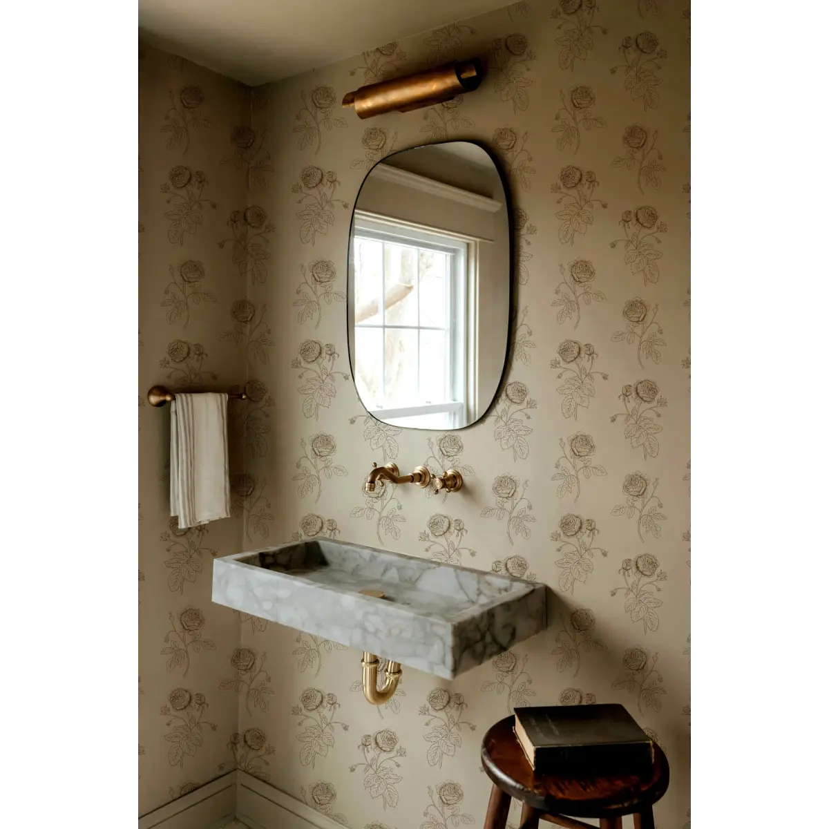 Rosalie Wallpaper - Rose Line Drawings - by Brittany Polatis Design - Loomwell Home Goods