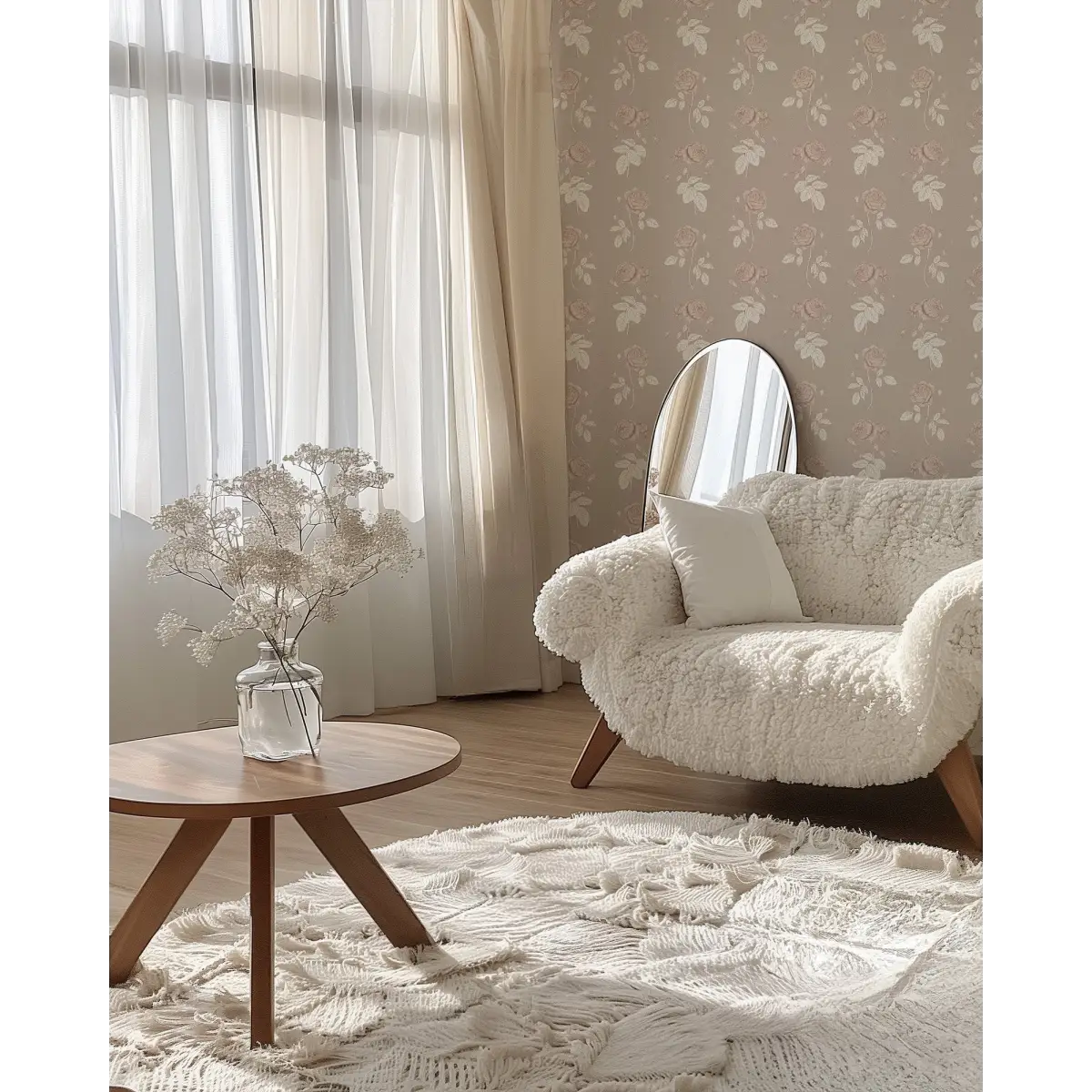 Rosalie Wallpaper - Rose Line Drawings - by Brittany Polatis Design - Loomwell Home Goods